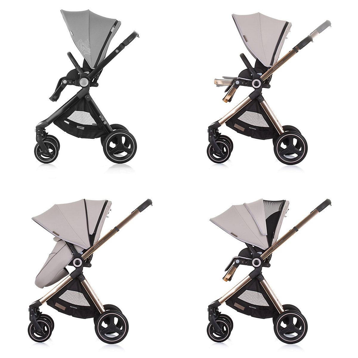 Kinderwagen Elite 3 in 1, Autositz, Babywanne Kombikinderwagen