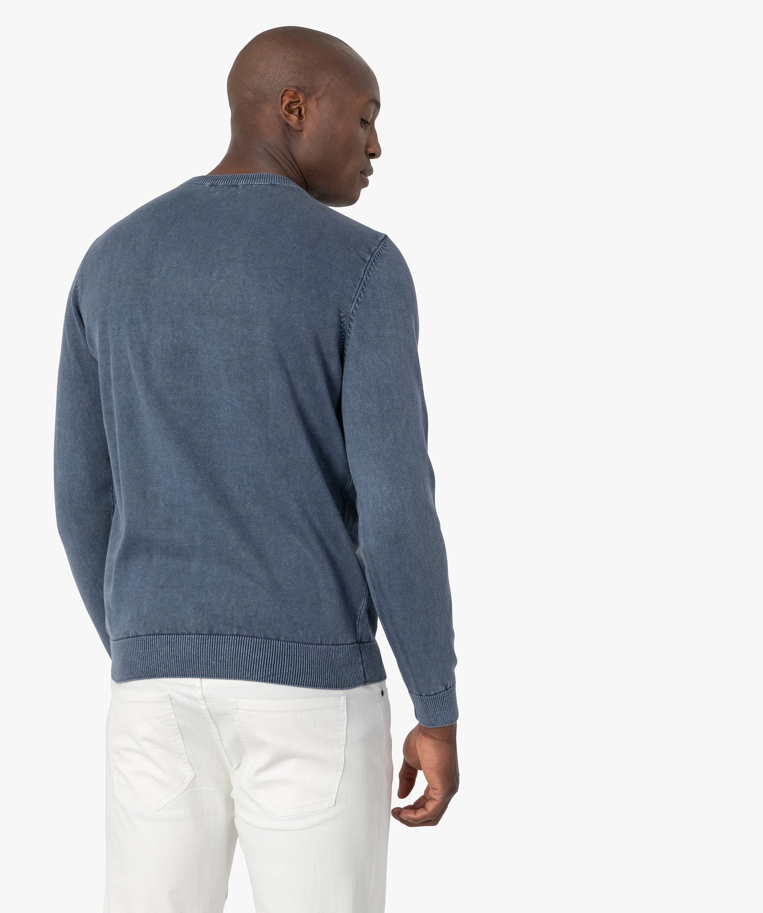 Pull homme en coton aspect denim | GEMO