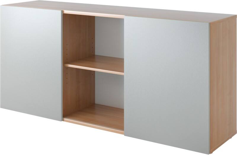 Hammerbacher Schiebetürenschrank 2FH Nussbaum, Silber 1.600 x 420 x 748 mm V1780/N/S