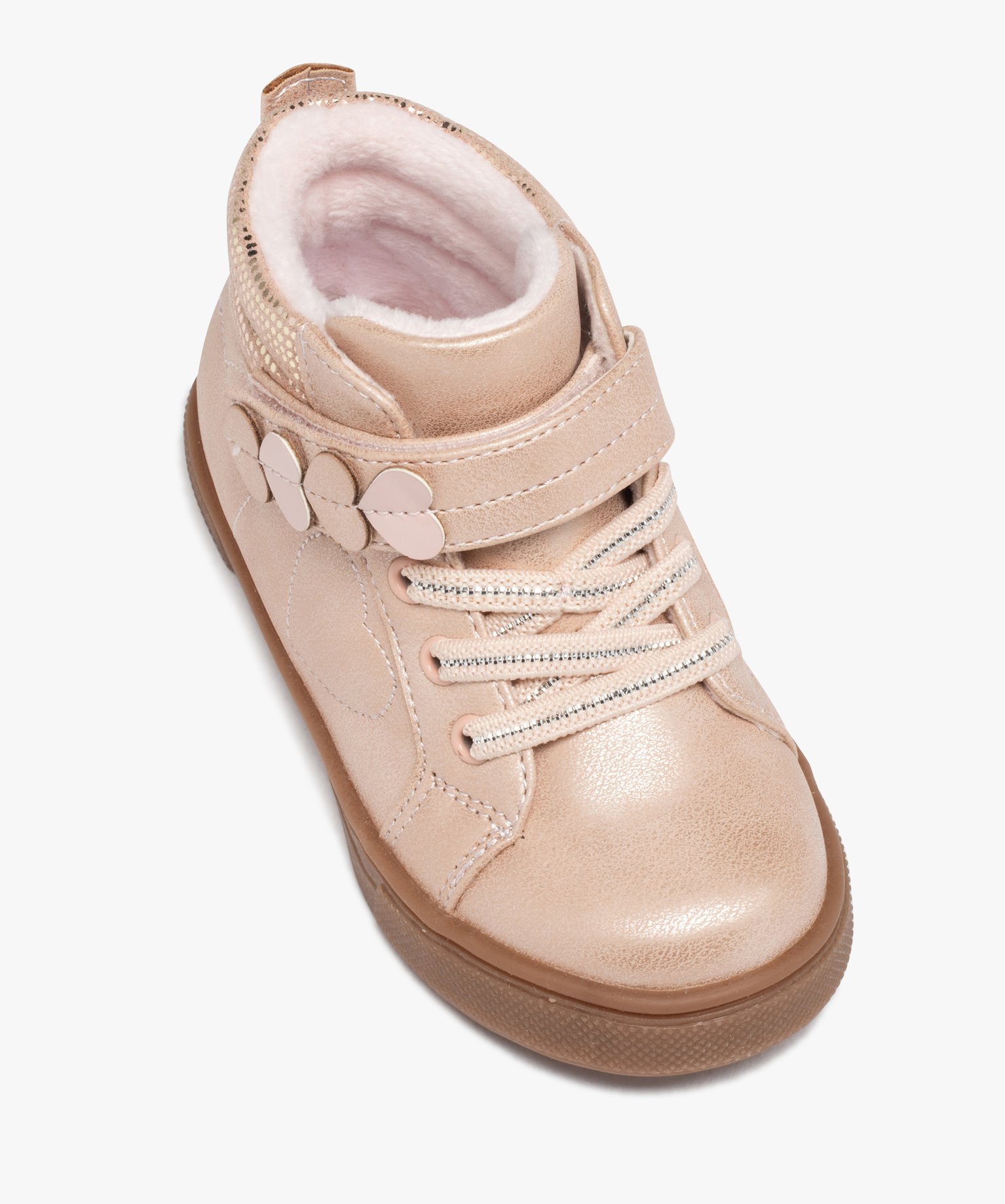 Boots irisé avec doublure peluche bébé fille rose | GEMO