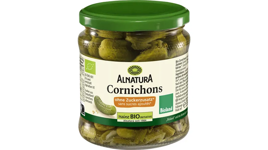 Alnatura Bioland-Cornichons ungesüßt 190 g