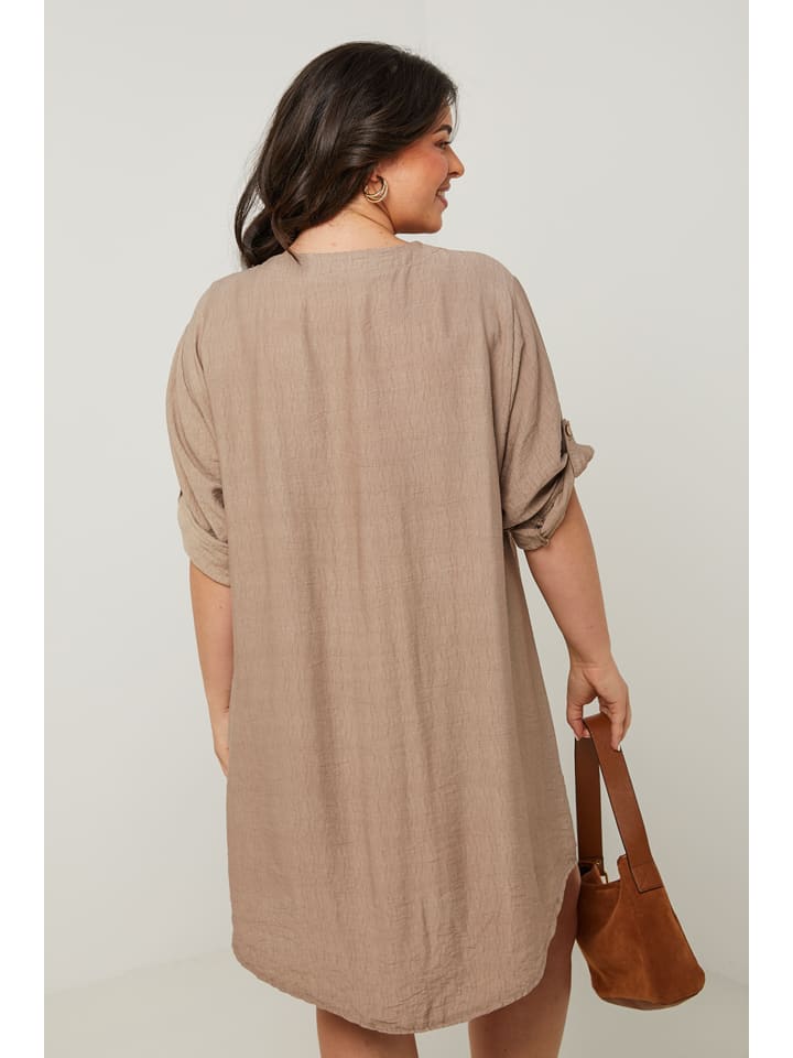 Curvy Lady Kleid in Taupe günstig kaufen