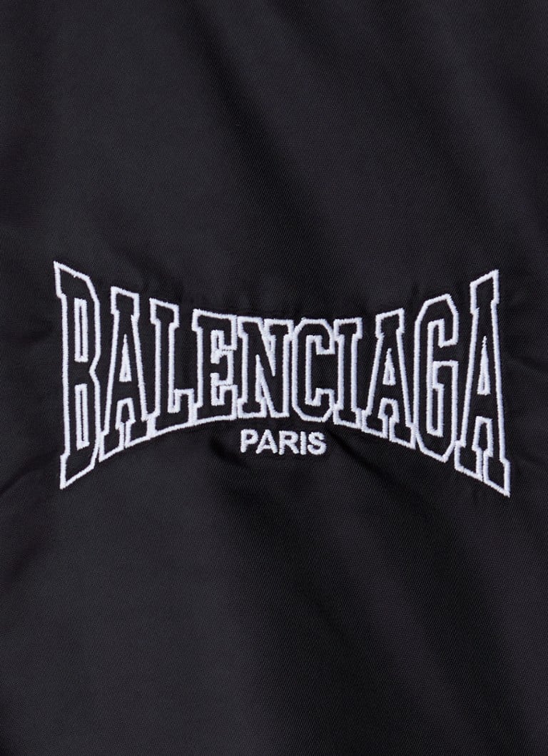 Giacca bomber oversize Balenciaga con logo ricamato