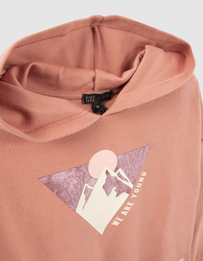 Sweat terracotta visuel montagne fille