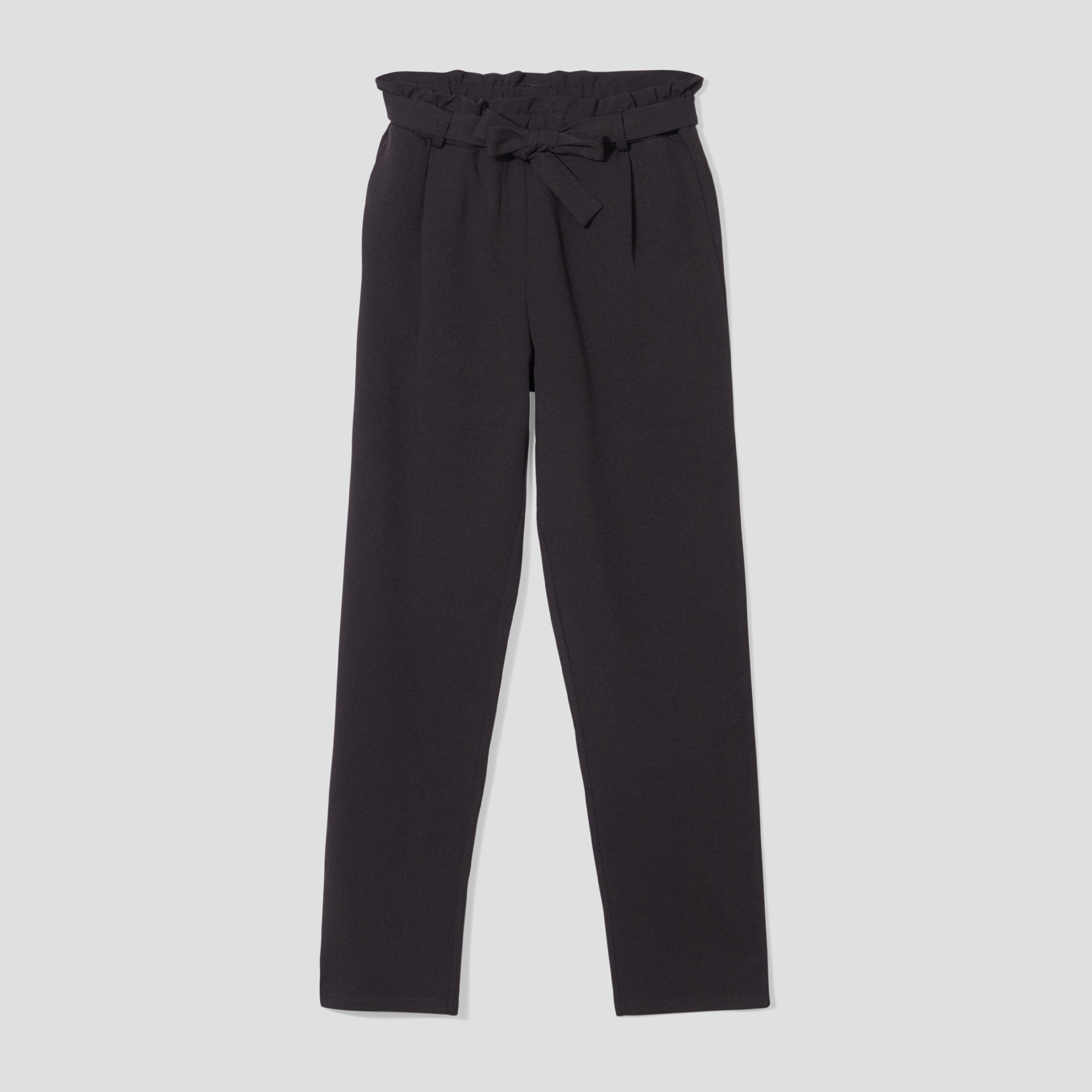 Pantalon city paperbag ceinturé noir femme | La Halle