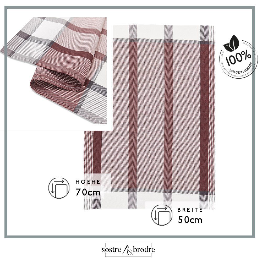 søstre & brødre Geschirrtuch 4er Set Geschirrtücher Küchentücher im hochwertigem Dobby-Design 50 x 70 cm, (4er Set Geschirrtuch Grubentuch, 100% Baumwolle - MADE IN EUROPE, Sehr saugfähig - Premium Qualität, 4-tlg., 4)