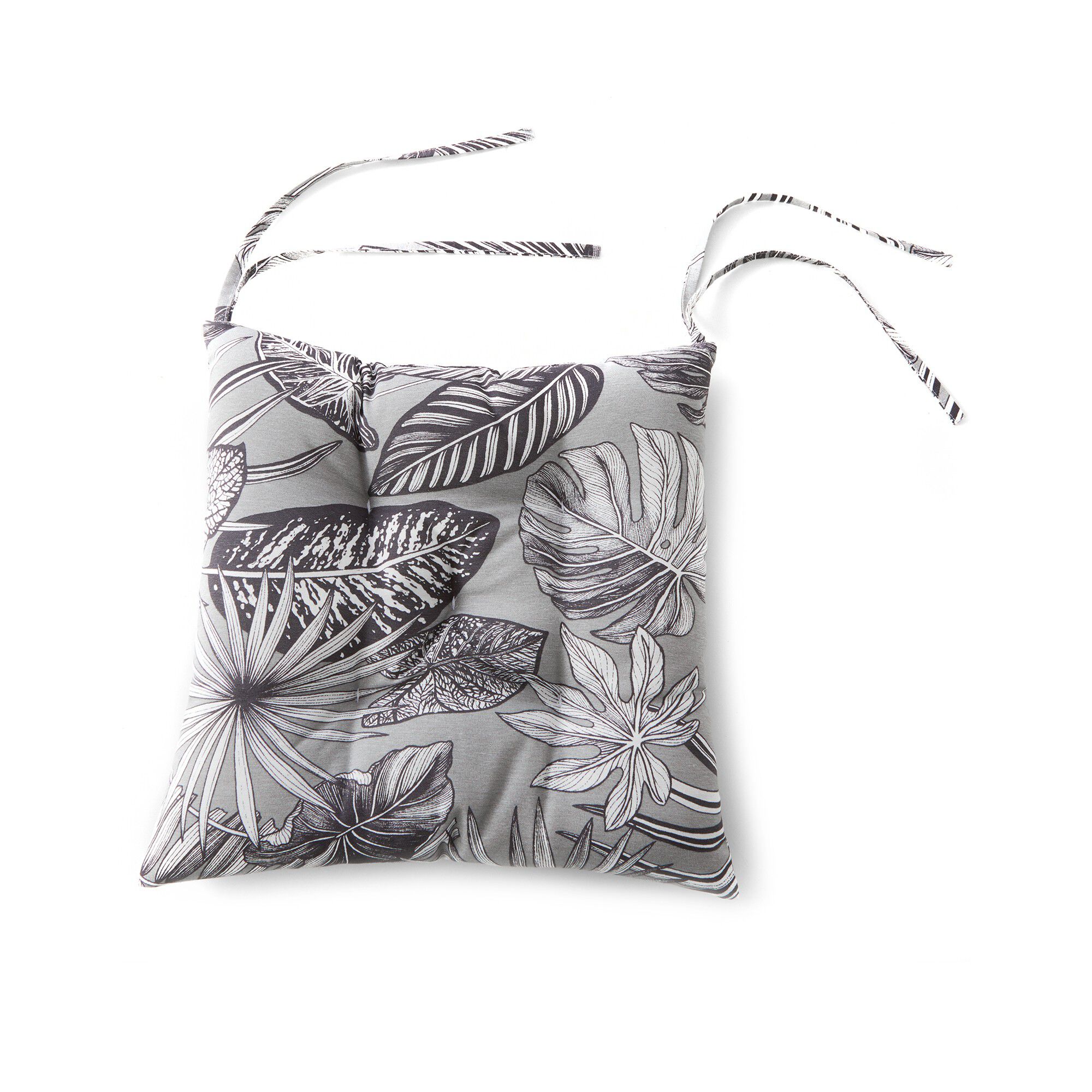 Galette de chaise imprimé tropical