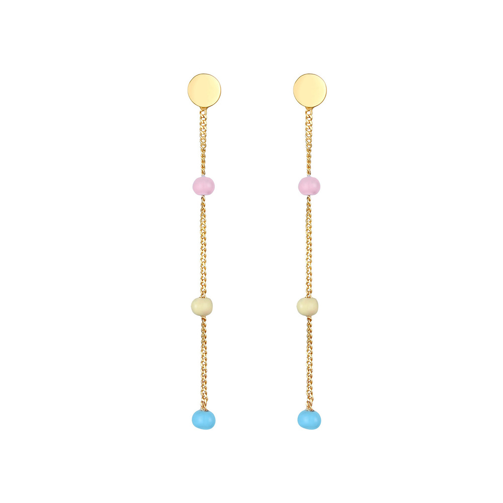Elli Elli Boucles d'Oreilles Ohrstecker Hänger Rund Kugel Emaille 925 Silber Boucles d'oreilles