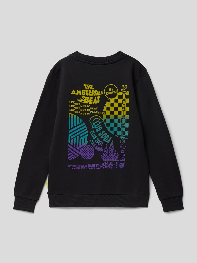 Sweatshirt mit Flockprint in anthrazit
