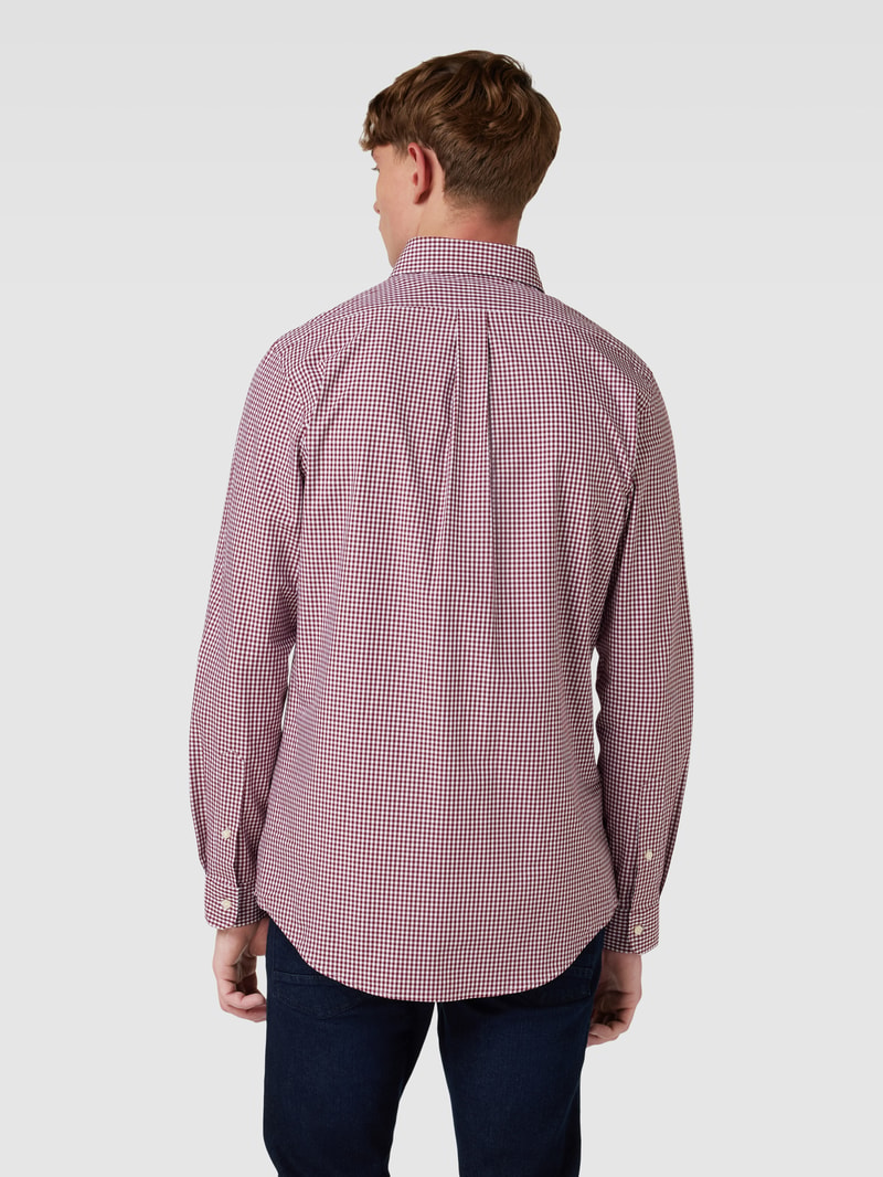 Slim Fit Freizeithemd mit Vichy-Karo in bordeaux rot