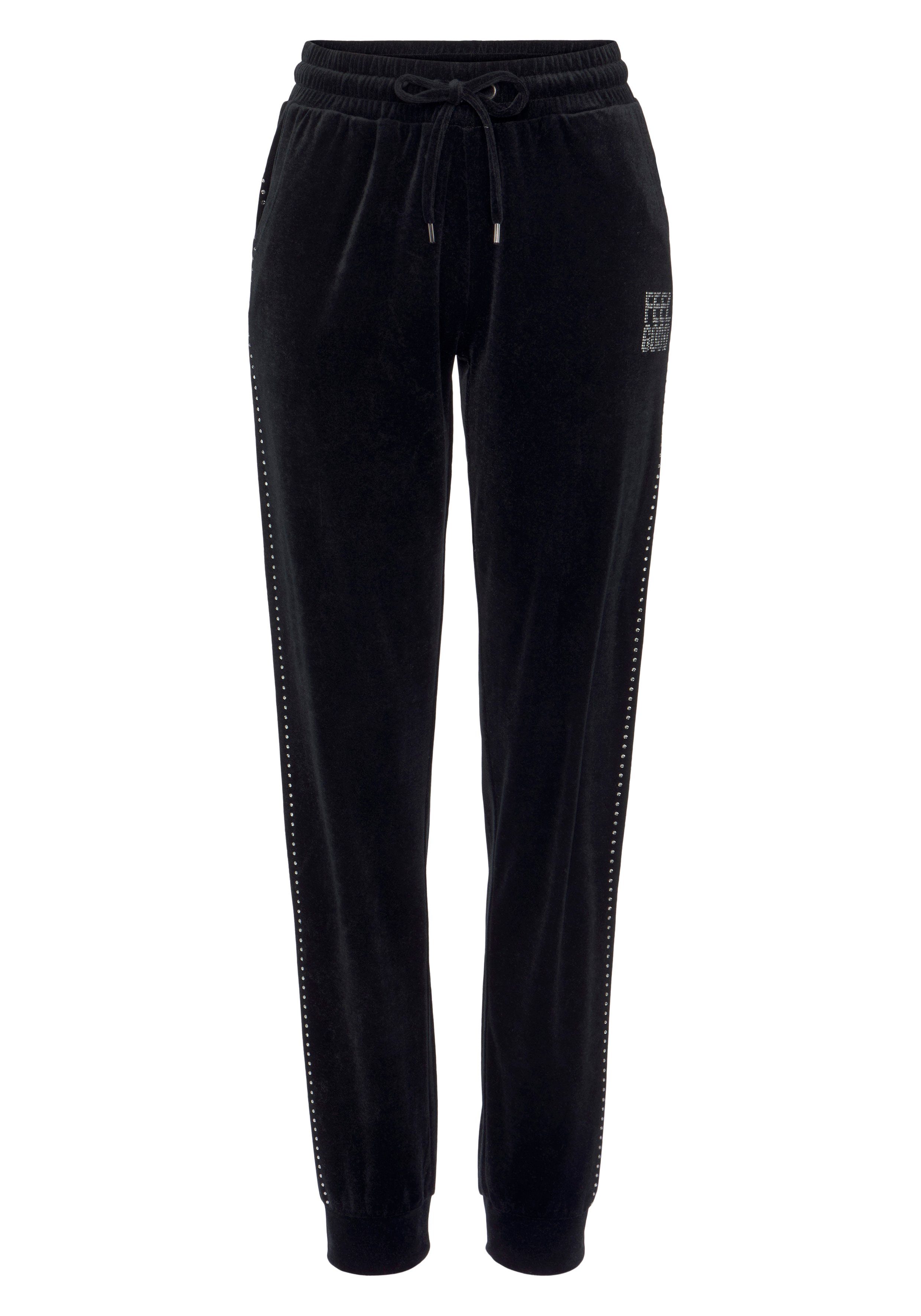 Vivance Nickihose -Loungehose mit Glitzerdruck