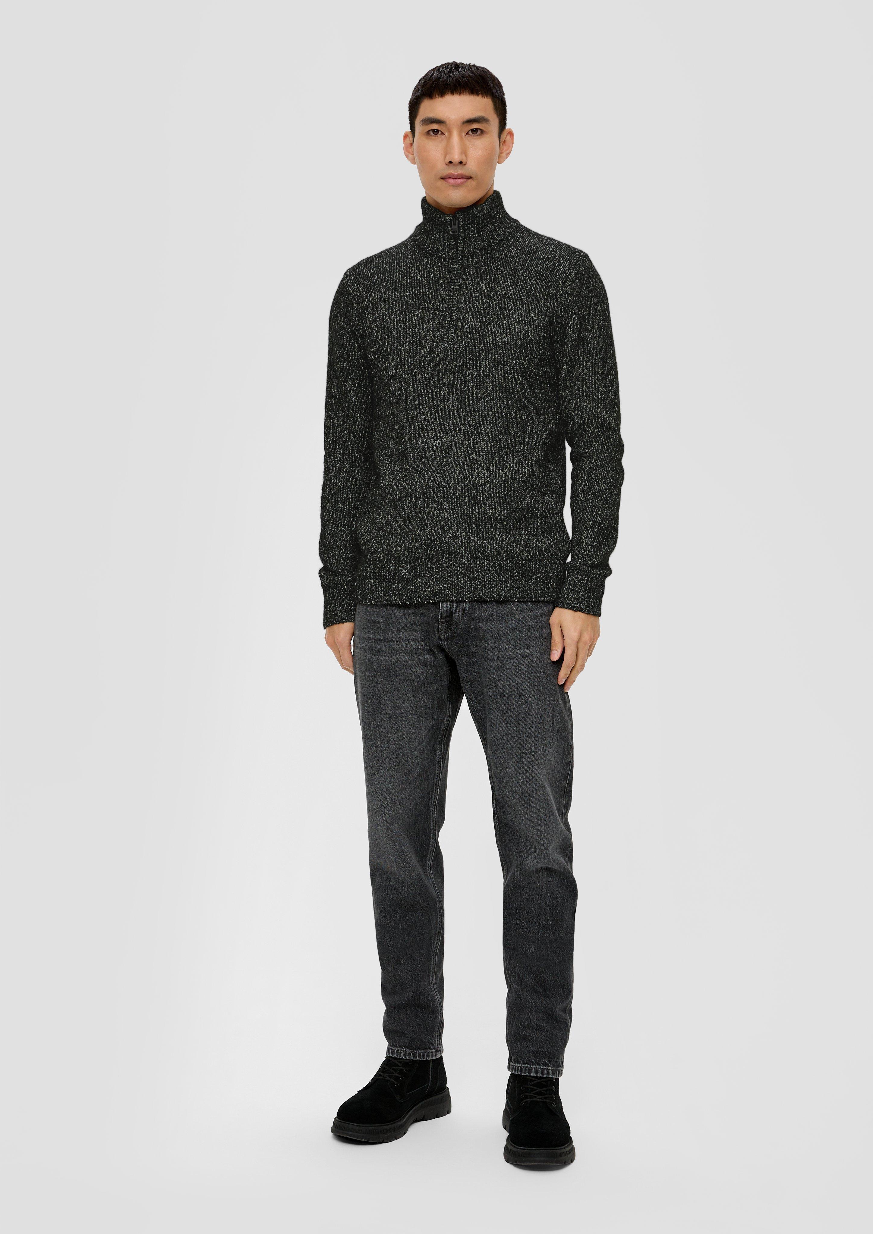 Slim Fit: Strickpullover mit Reißverschluss  2143022-99X0