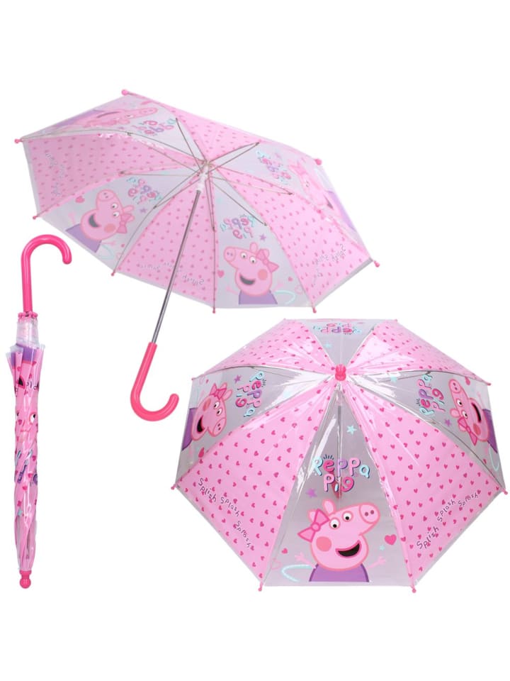 Peppa Pig Stockschirm rosa & transparent | Peppa Wutz | Peppa Pig | Regenschirm günstig kaufen onesize