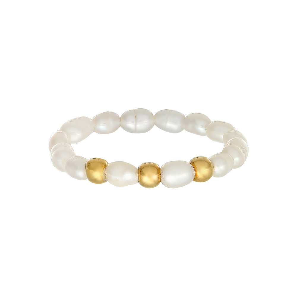 Elli Elli Bague Femmes Beads Tendance avec perles d'eau douce en argent sterling 925 p Bague