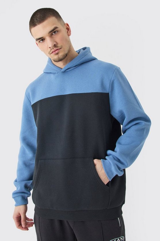 Tall Colorblock Hoodie in Blau