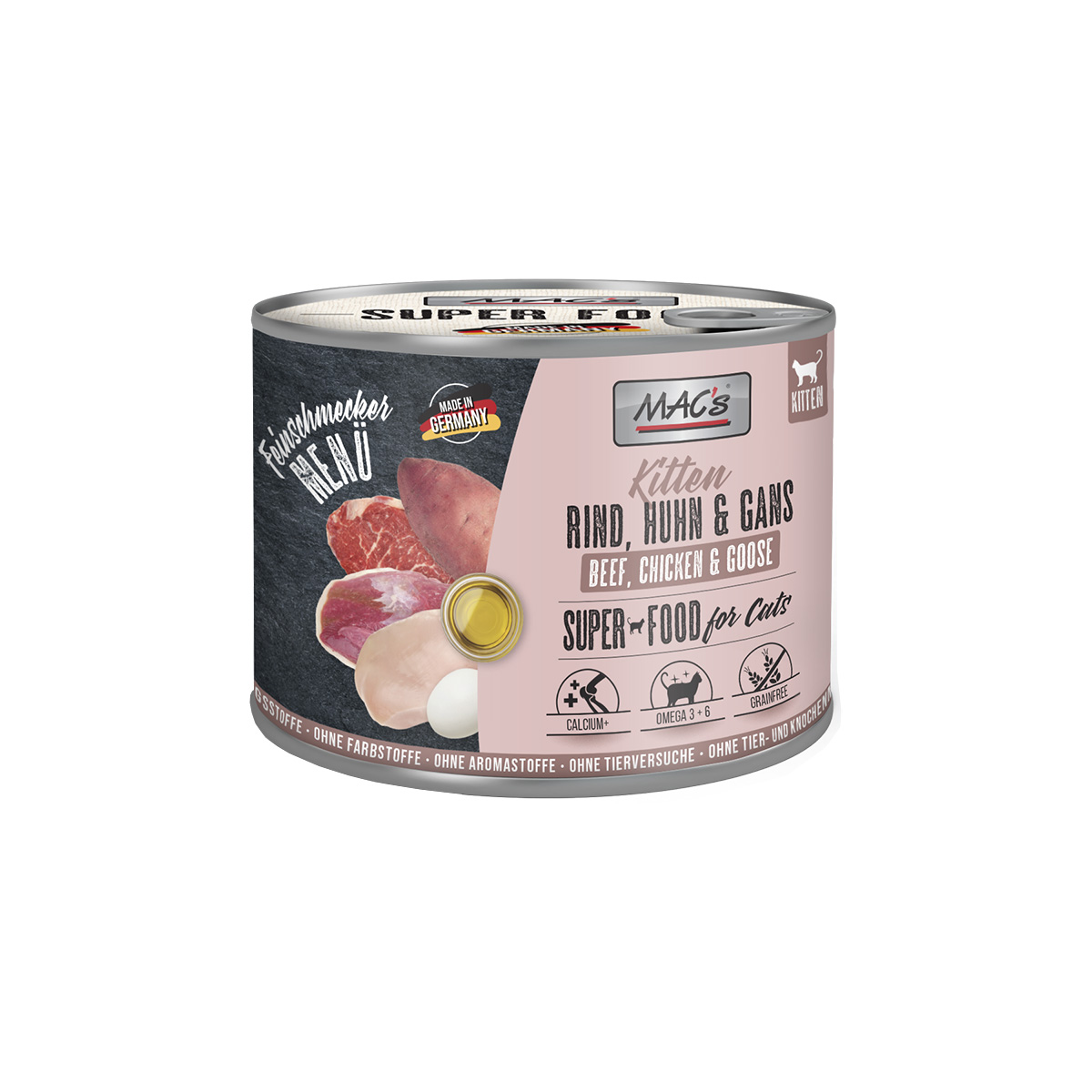 MAC's CAT Feinschmecker Menü Kitten Rind, Huhn & Gans