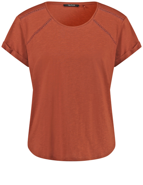 T-Shirt mit Häkelspitzen-Details