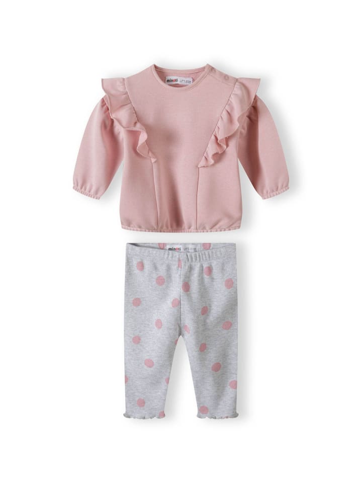 Minoti 2tlg. Set: Longsleeves & Leggings 24fleece23 in hellpink günstig kaufen