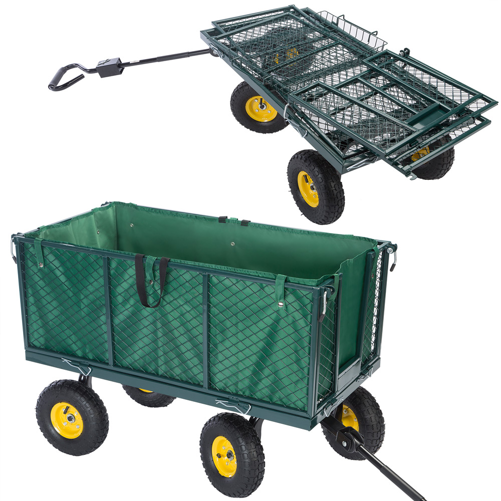 Casaria Gardebruk® Gartenkarren Bollerwagen 114 x 52 x 105cm grün