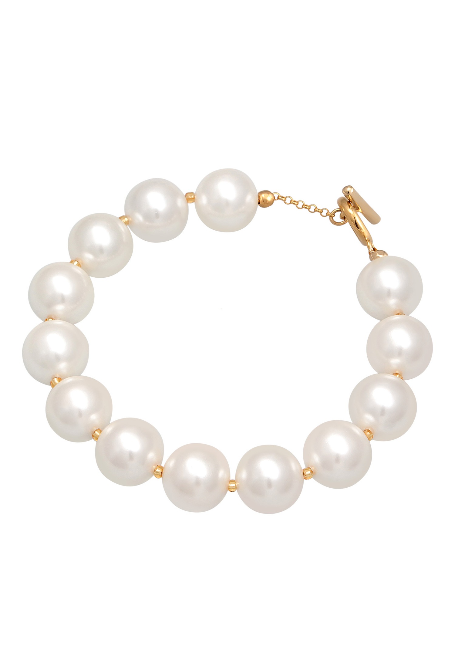 Collier Elli pour femme, style classique en forme de T, orné de perles de coquillage, en argent sterling 925 plaqué or.