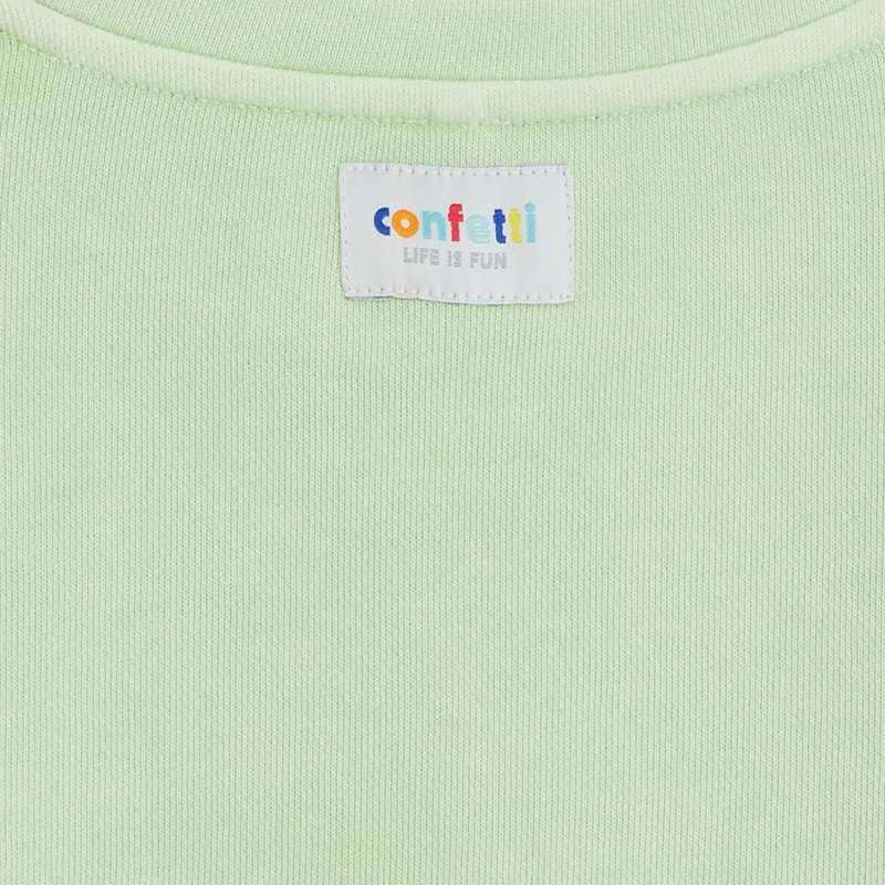 Sweat vert CONFETTI pigments naturels mixte