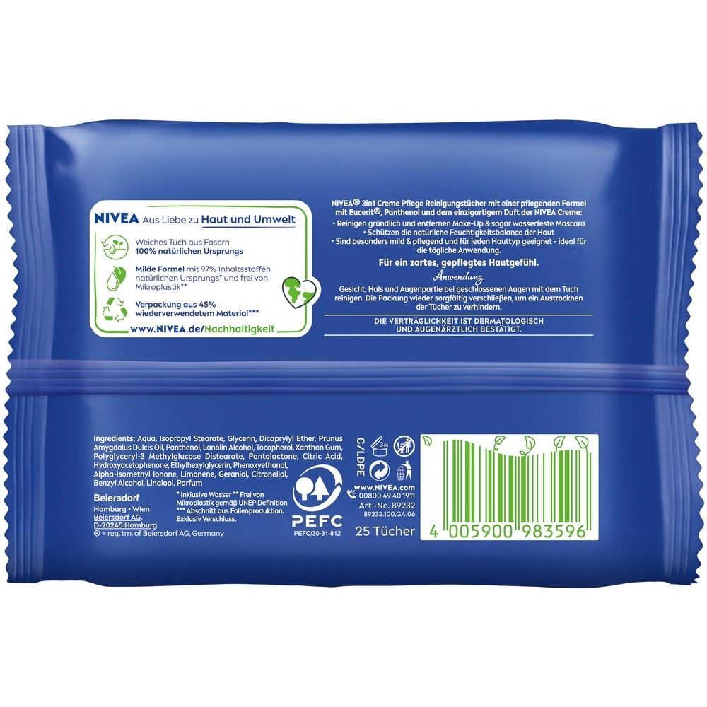 Reinigungstücher Creme Pflege