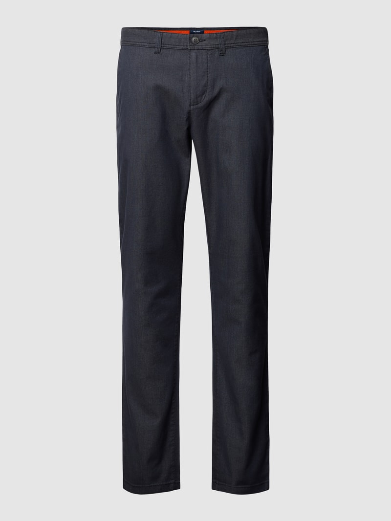 Slim Fit Chino mit Strukturmuster in schwarz