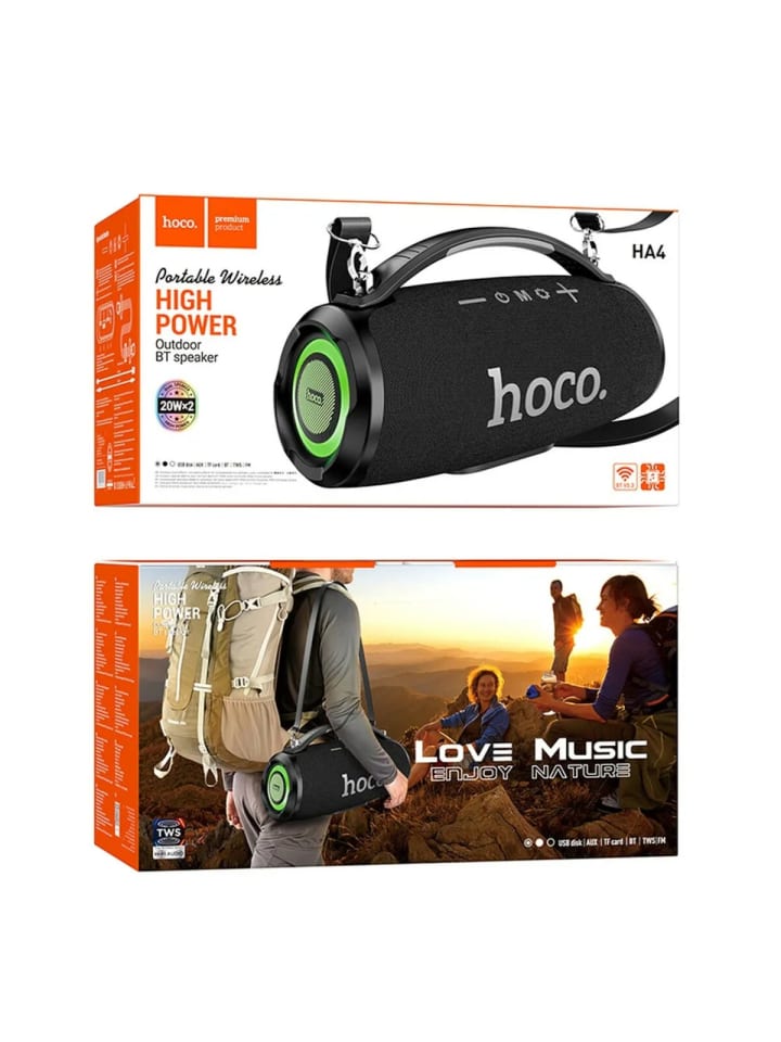 HOCO Hoco tragbarer LED Bluetooth Lautsprecher in Schwarz RGB-Beleuchtung in Schwarz günstig kaufen onesize