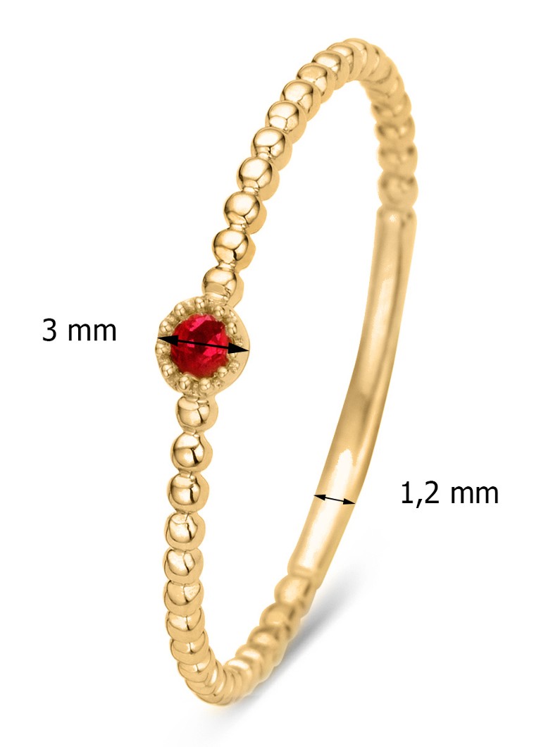 Diamond Point Yellow gold ring 0.04 ct ruby Joy