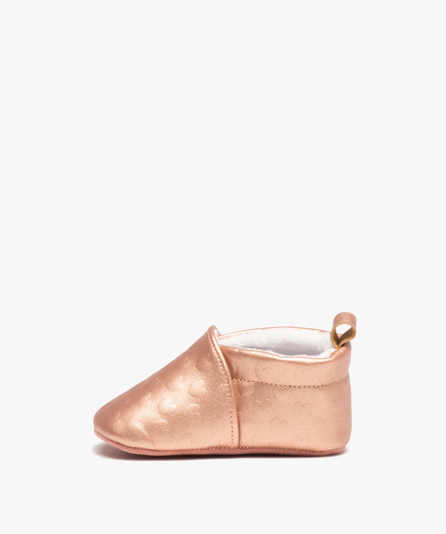 Chaussons de naissance bébé fille irisés à motifs coeurs... rose | GEMO