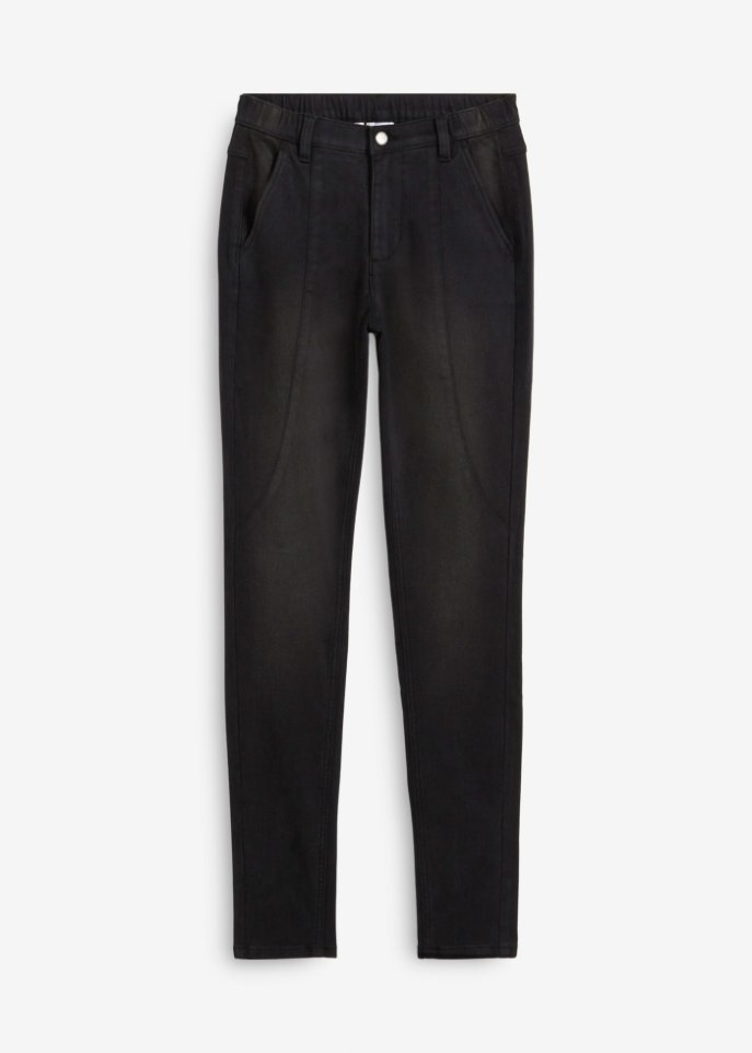High-Waist-Stretch Thermojeans mit Fleece-Futter und streckenden Nähten