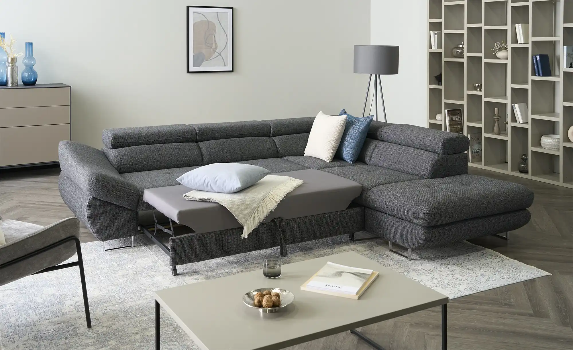 Twist Ecksofa aus Flachgewebe Fabio