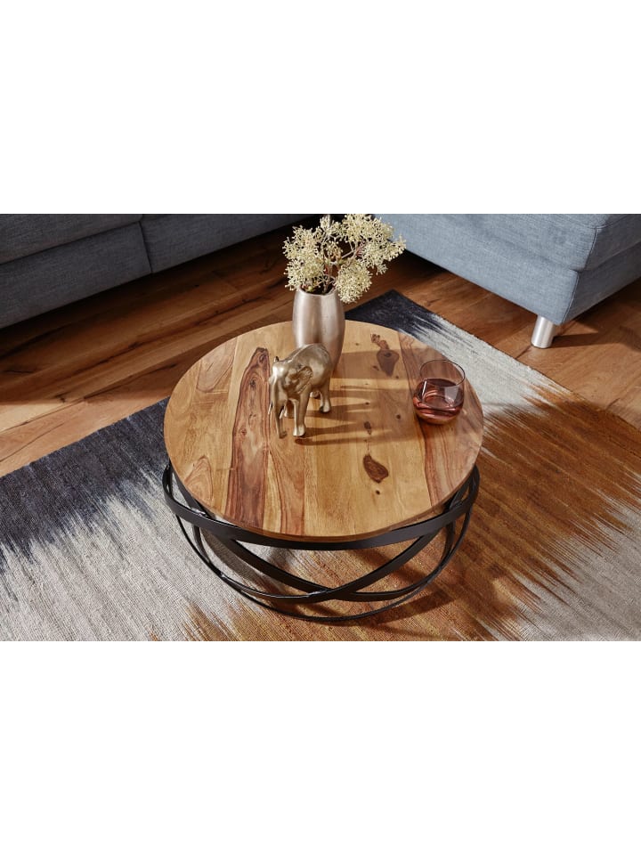KADIMA DESIGN Couchtisch MANUR 60x30x60 cm Massivholz / Metall Sofatisch, günstig kaufen onesize