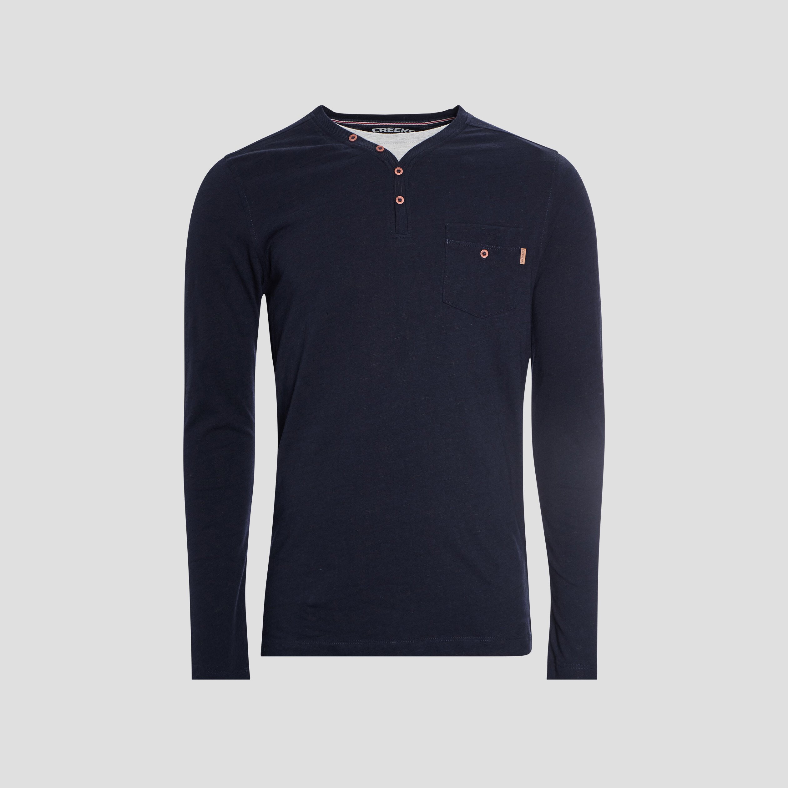 T-shirt manches longues Creeks bleu marine homme | La Halle
