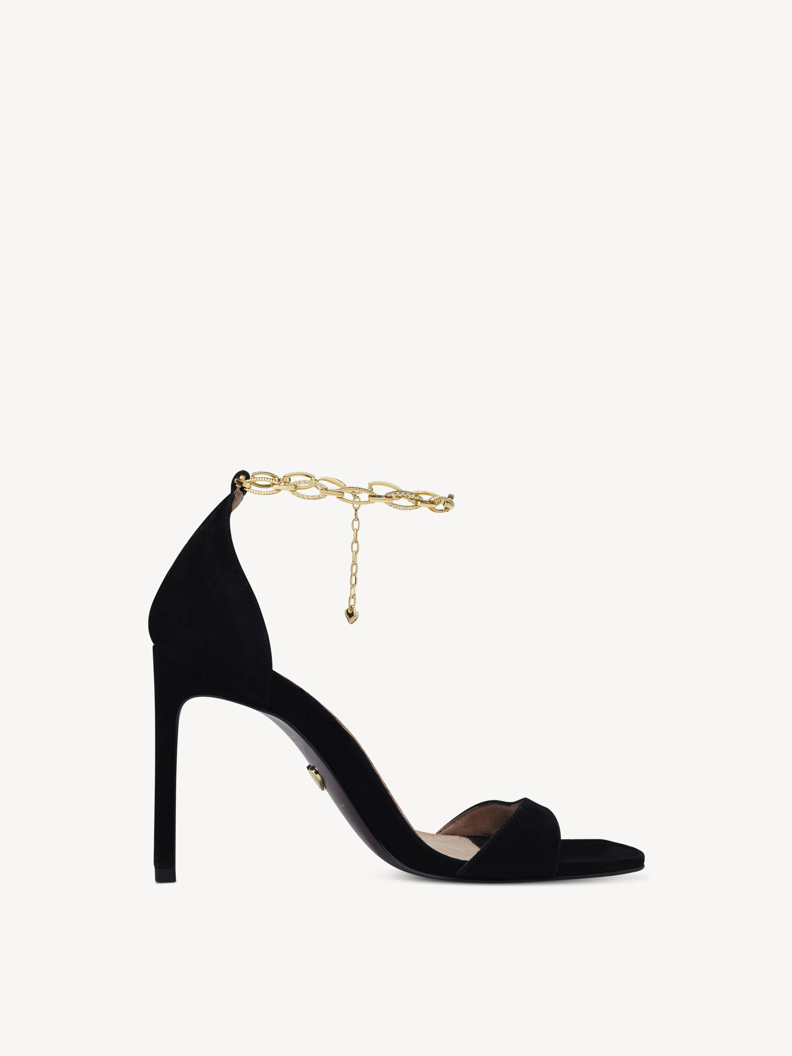 Sandale à talon en cuir - noir