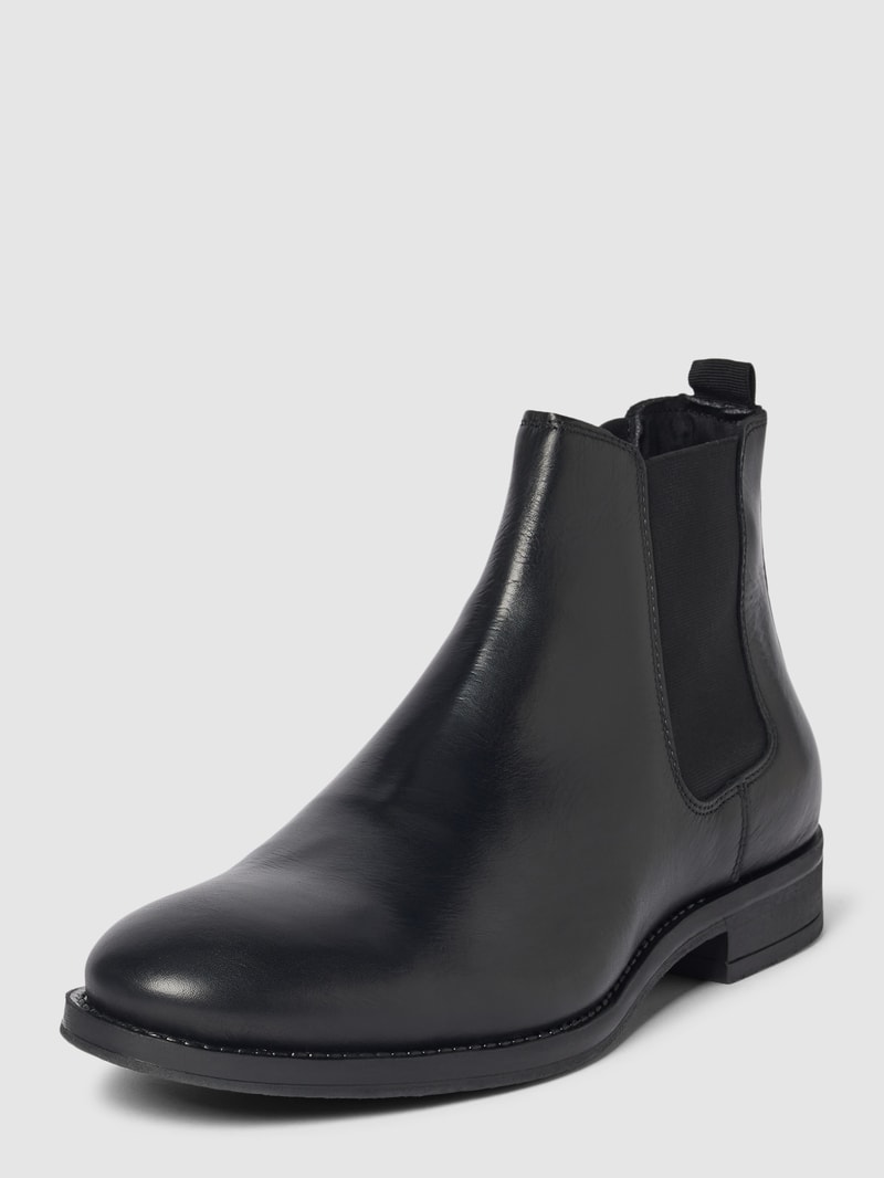 Ankle-Boots mit strukturierter Sohle in schwarz