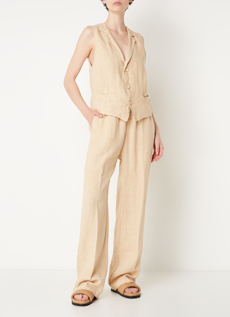 Penn & Ink Linen waistcoat with welt pockets