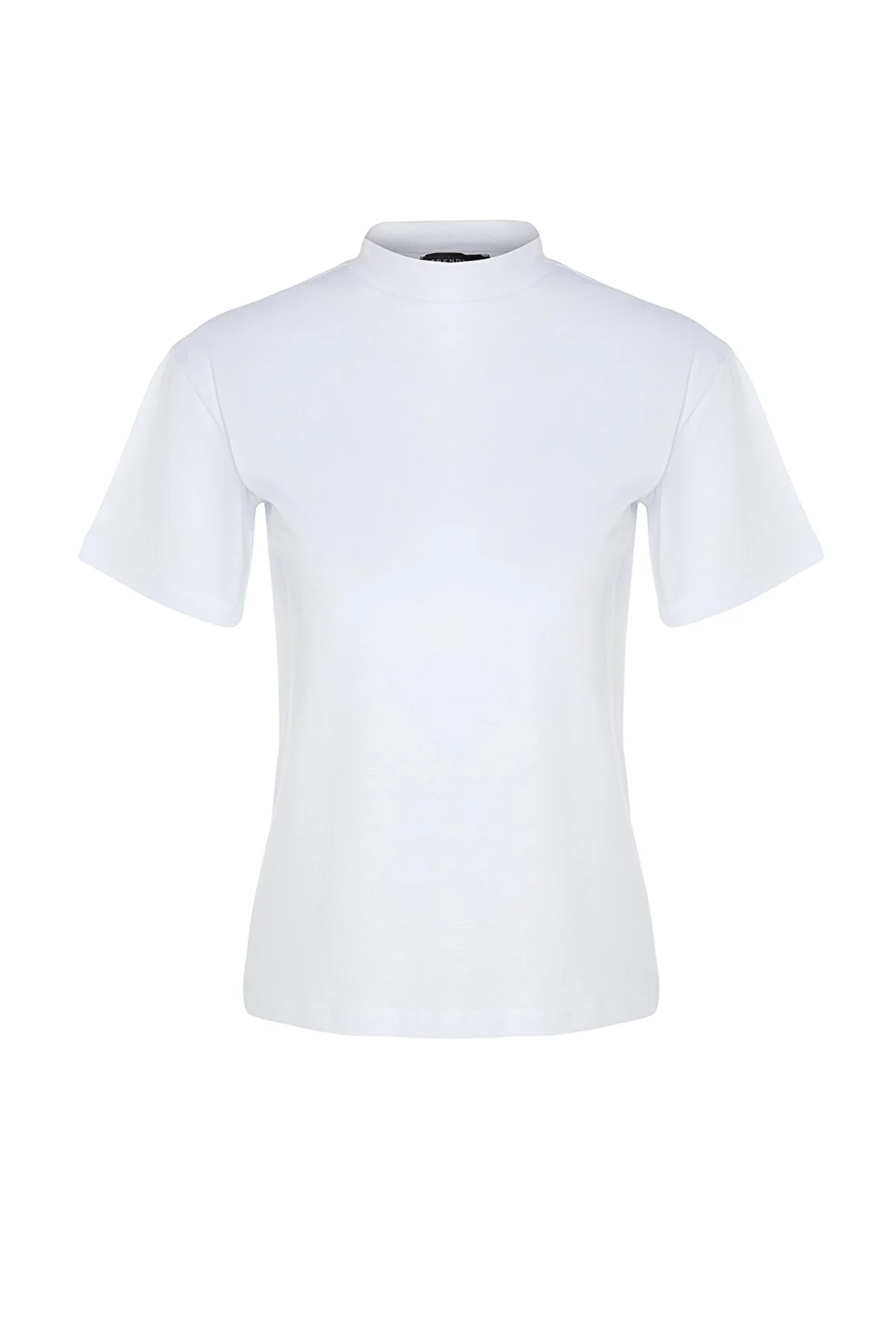 Trendyol Collection  Weiß-Schwarzes 2er-Pack Basic-Strick-T-Shirts mit Stehkragen aus 100 % Baumwolle TWOSS20TS1500