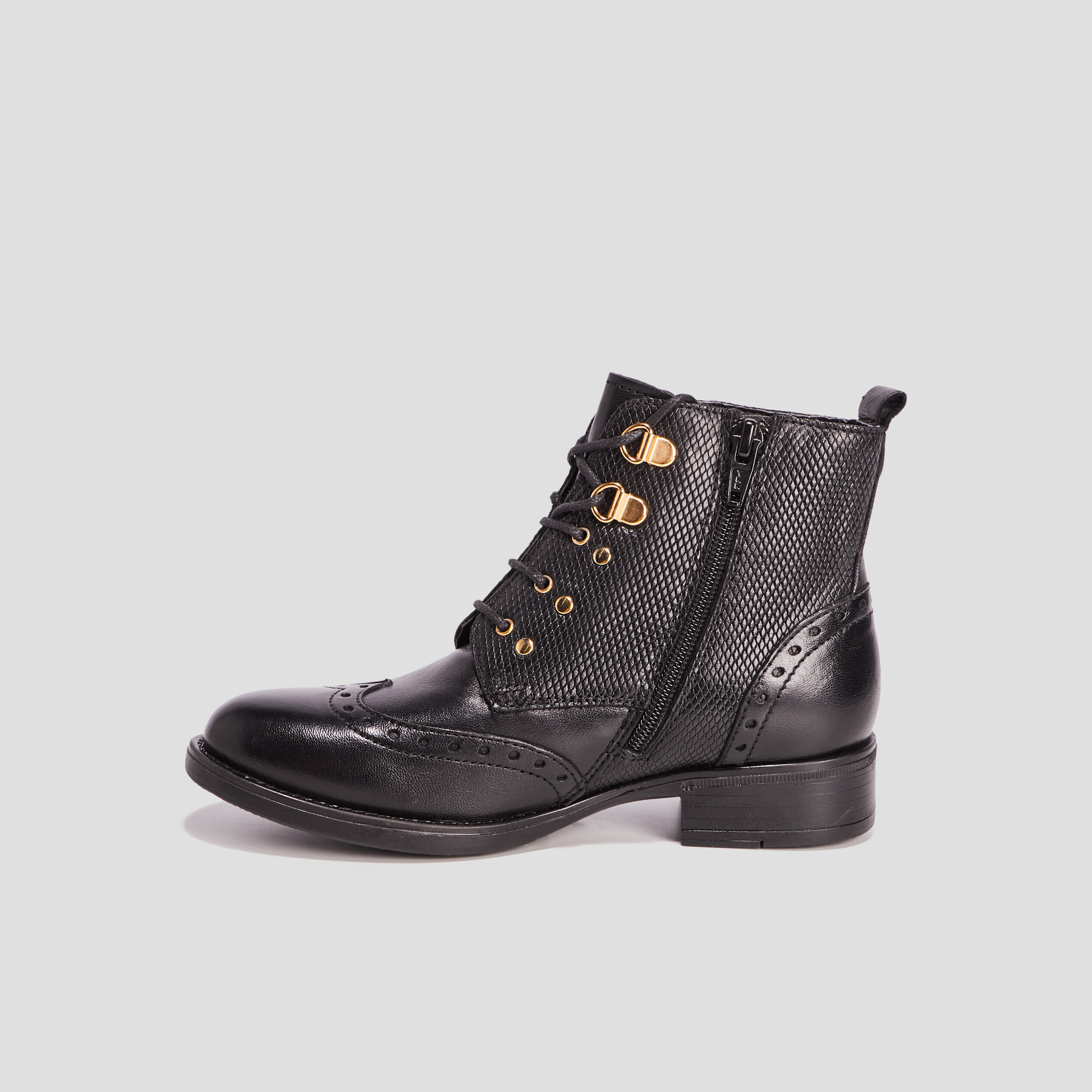 Bottines en cuir noir fille | La Halle