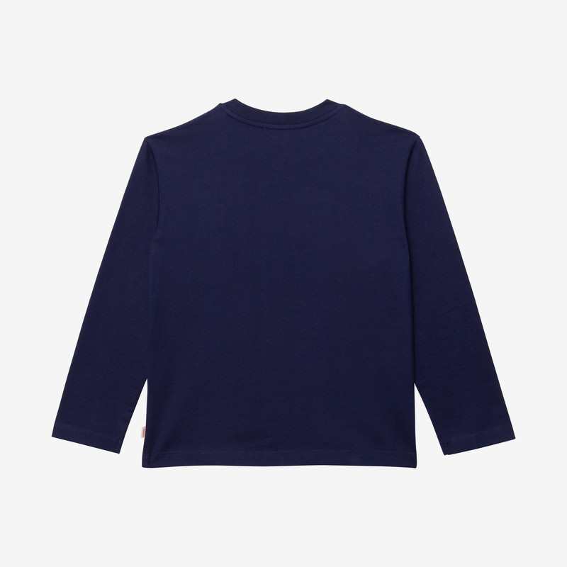 T-shirt enfant indigo logo brodé en coton recyclé bleu mixte Catimini