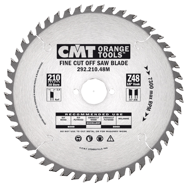 Lame de scie CMT 292.190.64M HM à denture fine 190 x 30 x 64 dents