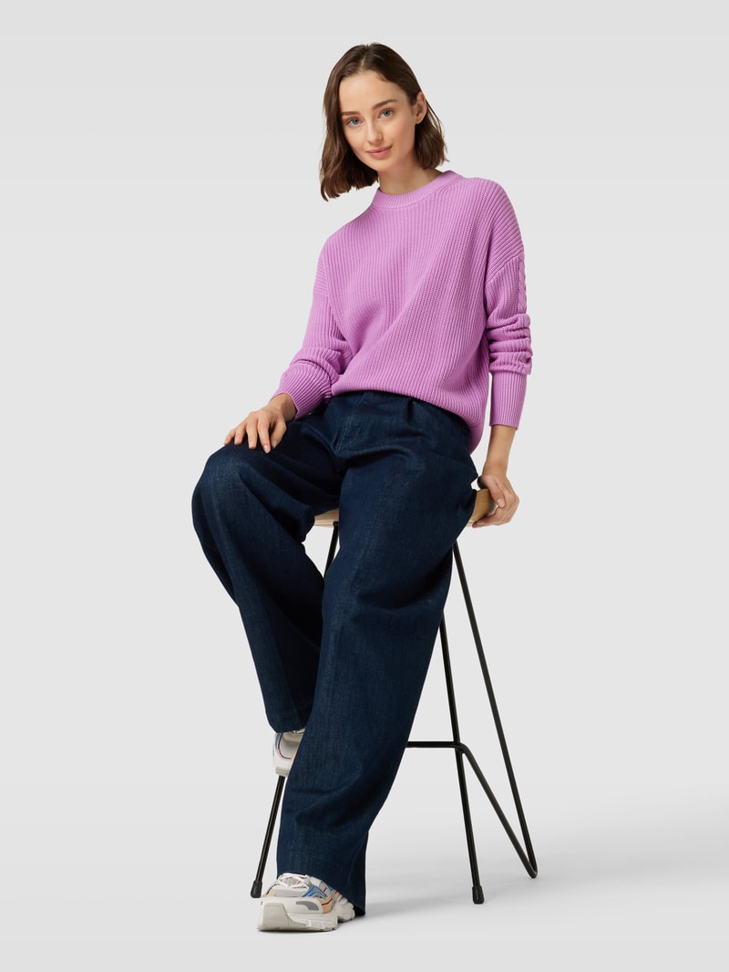 Strickpullover mit Rundhalsausschnitt in violett