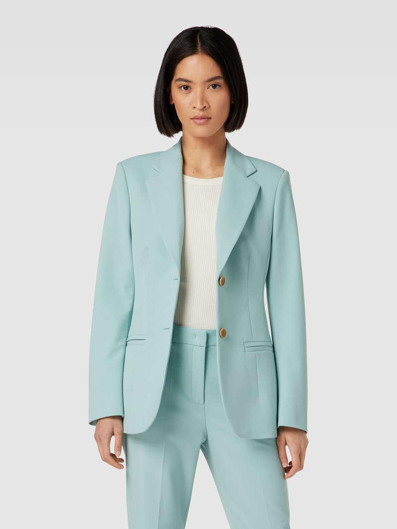 Blazer mit Paspeltaschen in helltürkis