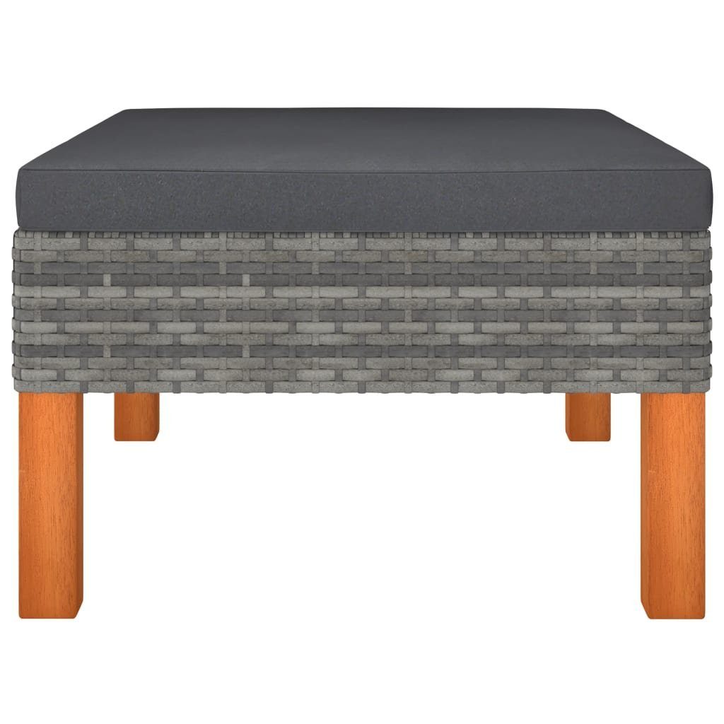 vidaXL Loungesofa 3-tlg. Garten-Lounge-Set Poly Rattan und Eukalyptus Massivholz, 1 Teile