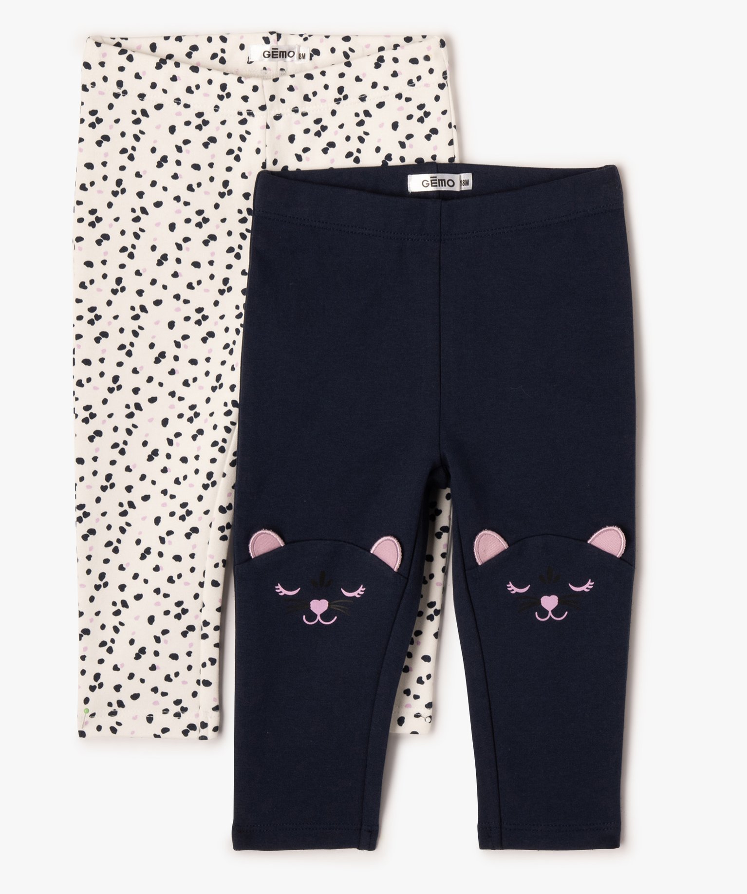 Legging imprimé bébé fille (lot de 2) ecru | GEMO