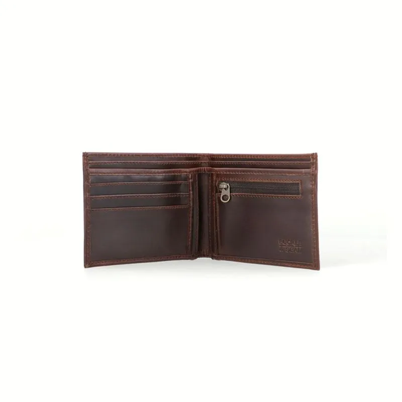 Buckle & Seam Leder Portemonnaie Bill - Braun