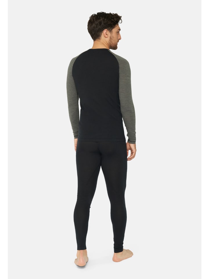DANISH ENDURANCE Baselayer-Set Merino Baselayer in black/dark grey günstig kaufen