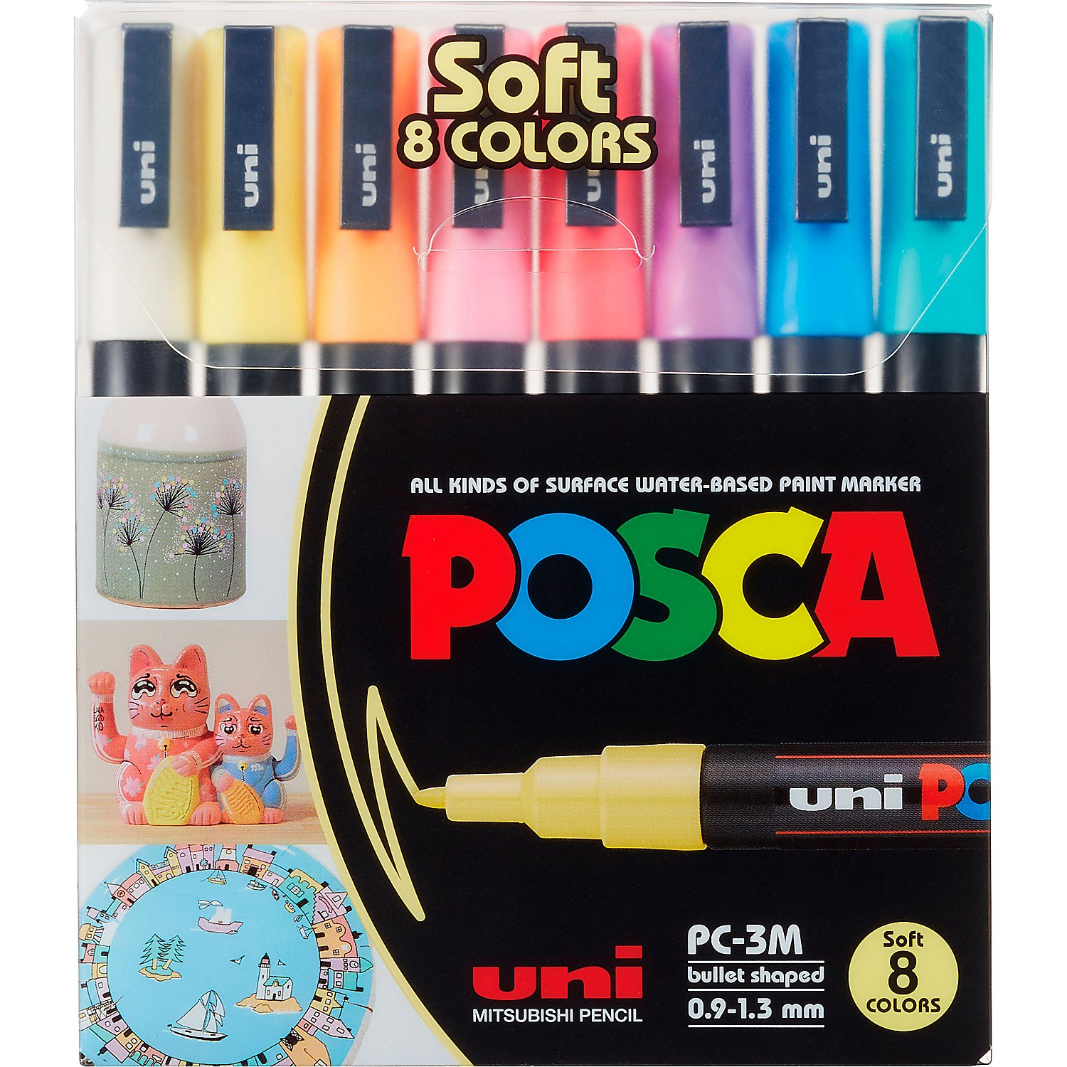 POSCA Pastell-Marker, PC3M, 8 Stifte