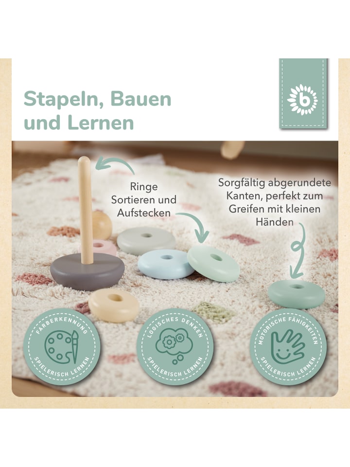 Bieco Spielwaren Stapelturm Holz - ab 12 Monate in Mehrfarbig günstig kaufen onesize