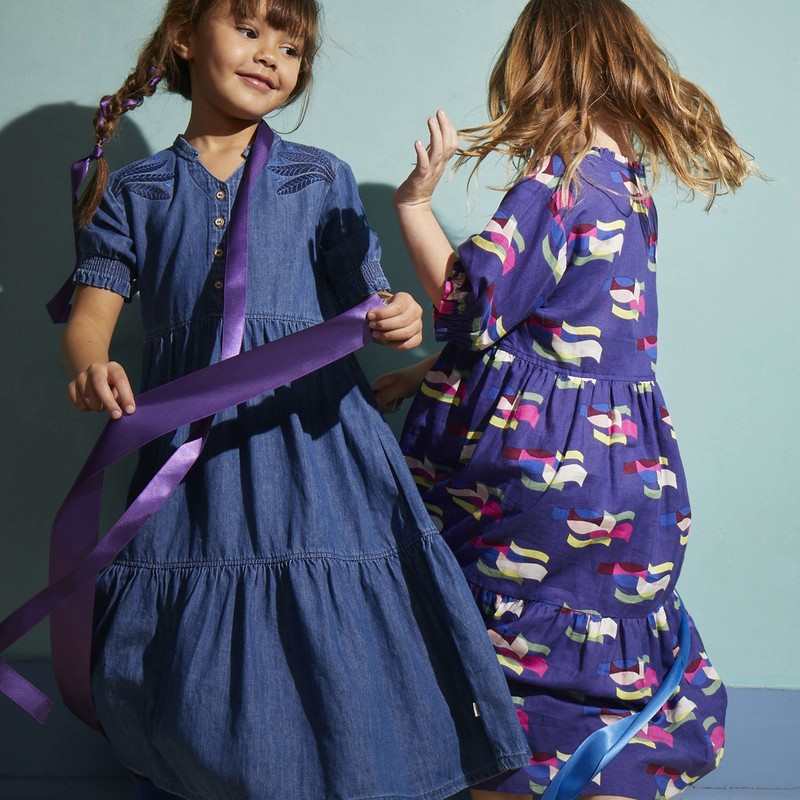 Robe longue fille arty violette Catimini